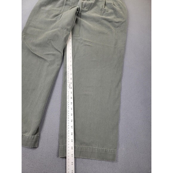 Abercrombie & Fitch Pants Mens 40x32 Green Weathered Chinos Pleated Twill Olive - Picture 2 of 14